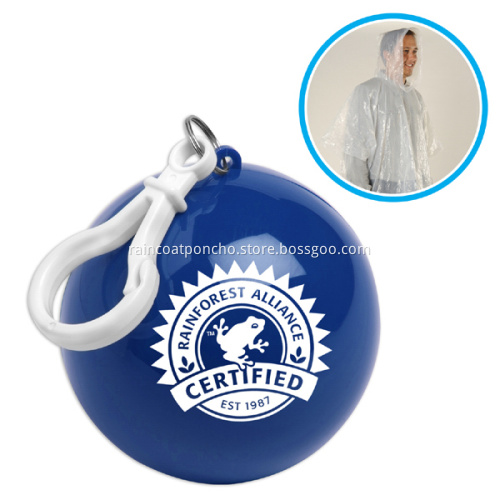 Waterproof Disposable PE Raincoat Poncho In Ball